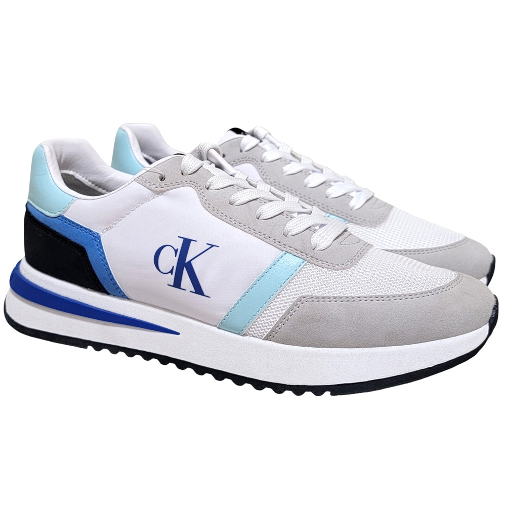 Calvin Klein Men Picio Low Top Casual Sneakers Size US 12M White Medium Blue